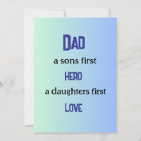 Pappa, sonens första hjälte, dotterns första kärle