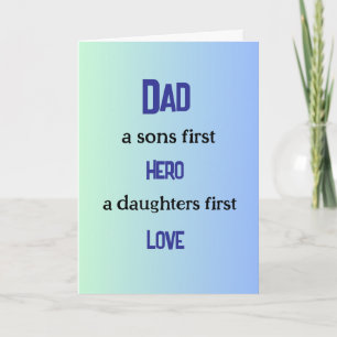 Pappa, Sons First Hero, Daughters First Kärlek Kort