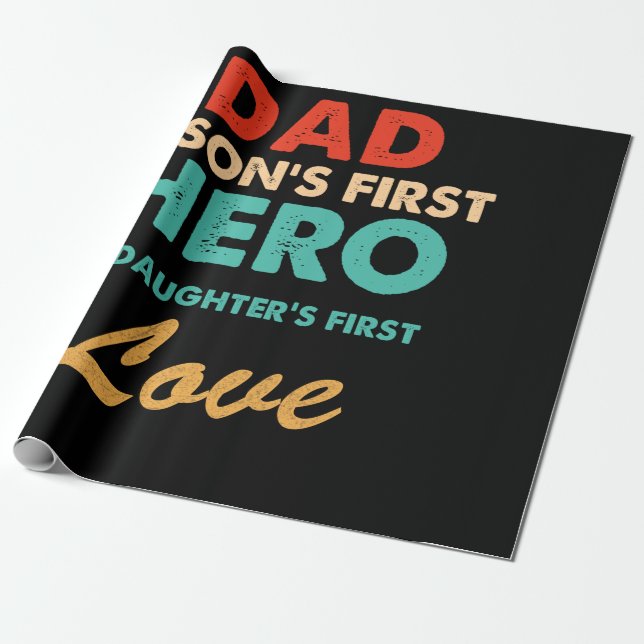 Pappa Son's First Hero Dotter's First Kärlek Far Presentpapper (Utrullad)