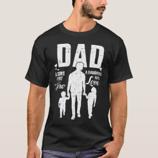 Pappa Sons First Hero-döttrar Kärlek för Pappor Da T Shirt