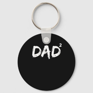 Pappa Squared Shirt Funny Far of Two Kids pappa Nyckelring