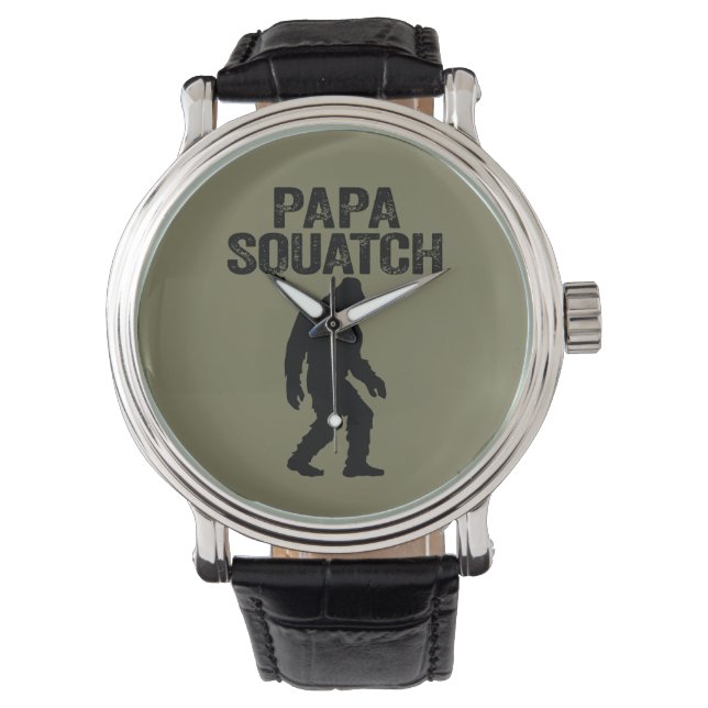 Pappa Squatch Funny Bigfoot - Fars dag Gift Armbandsur (Framsida)