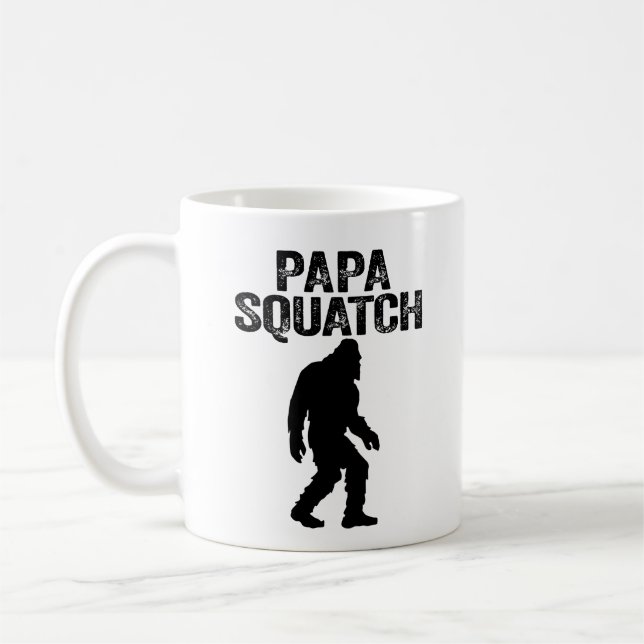 Pappa Squatch Funny Bigfoot - Fars dag Gift Kaffemugg (Vänster)