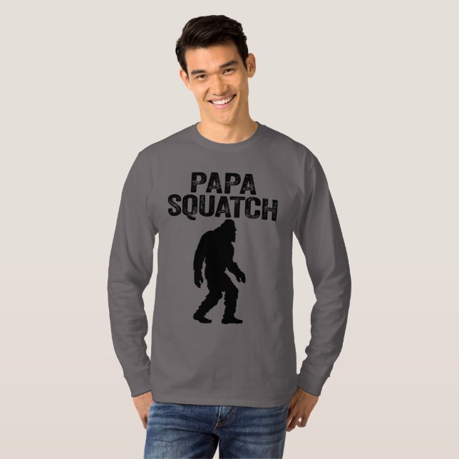 Pappa Squatch Funny Bigfoot - Fars dag Gift T Shirt (Hel framsida)