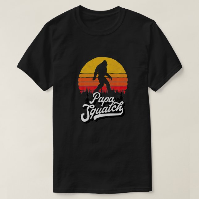 Pappa Squatch Funny Pappa Bigfoot Retro Fars dag V T Shirt (Design framsida)