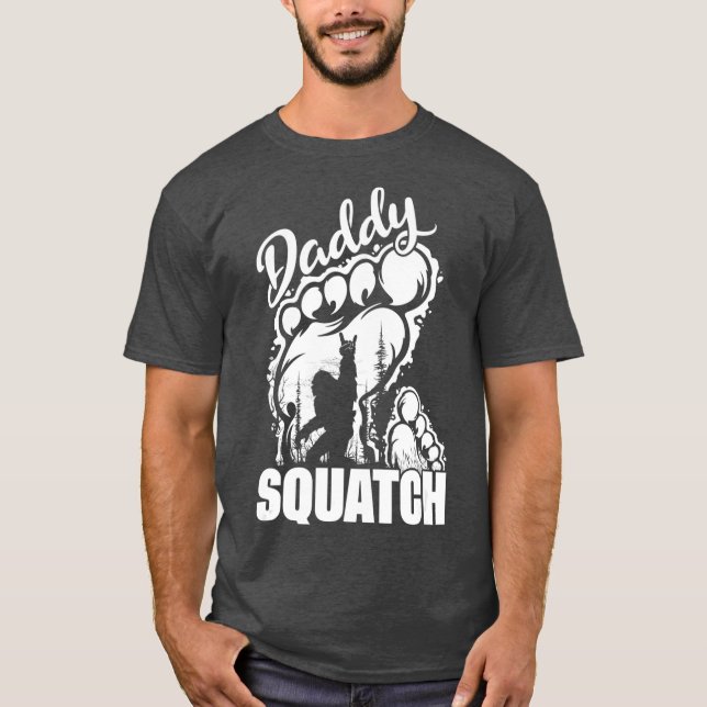 Pappa Squatch Pappa Bigfoot Sasquatch Fars dag T Shirt (Framsida)