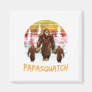 Pappa Squatch Retro Bigfoot Pappa Sasquatch Yeti F Magnet