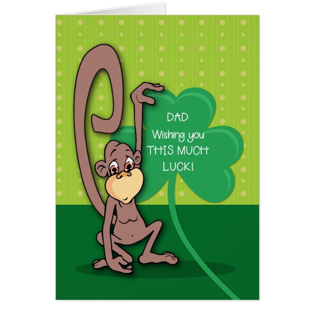 Pappa, St. Patrick's Day apa med Shamrock Hälsningskort (Framsidan)