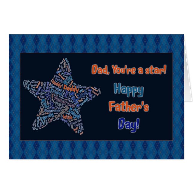 Pappa Star Fars dag Hälsningskort (Framsidan Horizontal)