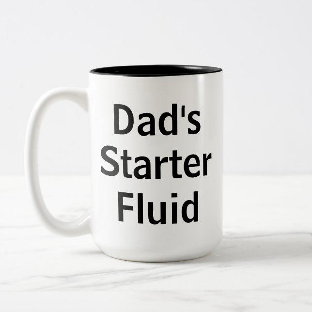 Pappa Starter Fluid Funny Morgon Fars dag Två-Tonad Mugg (Vänster)