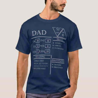 Pappa Statistik Karaktärsblad Vitt T Shirt