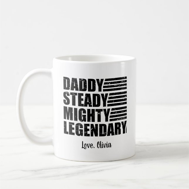 Pappa Steady Mighty Legendary Personlig Kaffemugg (Vänster)