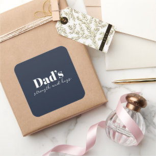 Pappa Strength och Hugs - Fars dag Gift Fyrkantigt Klistermärke