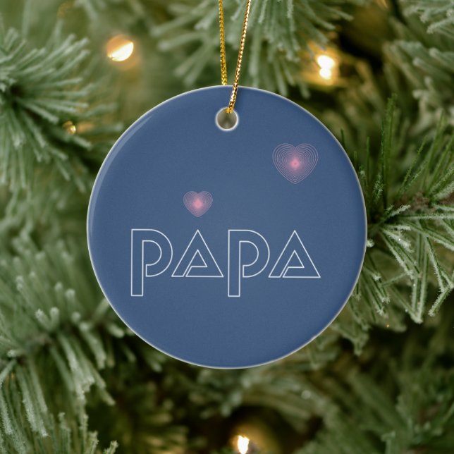 Pappa, styrljus julgransprydnad keramik (Träd)