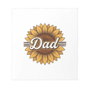 Pappa Sunflower Vintage Gravyr Tröja Design_1 Anteckningsblock