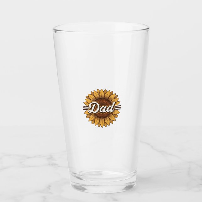 Pappa Sunflower Vintage Gravyr Tröja Design_1 Glaskopp (Framsida)