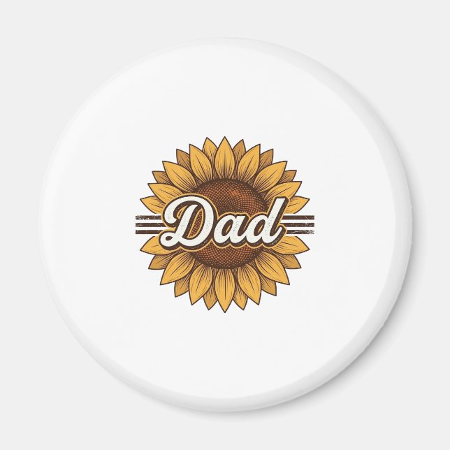 Pappa Sunflower Vintage Gravyr Tröja Design_1 Magnet (Framsidan)