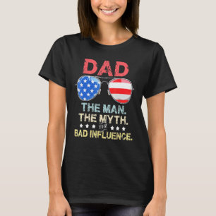 Pappa sunglass Flagga American The Man of Myth T Shirt