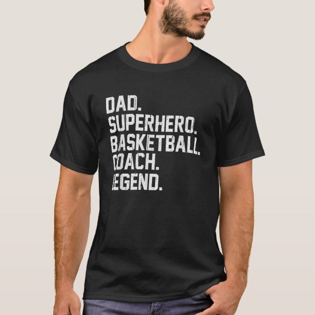 Pappa Superassistance Basketball Coach Legend Bask T Shirt (Framsida)