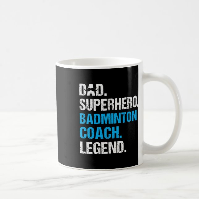 Pappa Superhjälte Badminton Coach Funny Badminton  Kaffemugg (Höger)