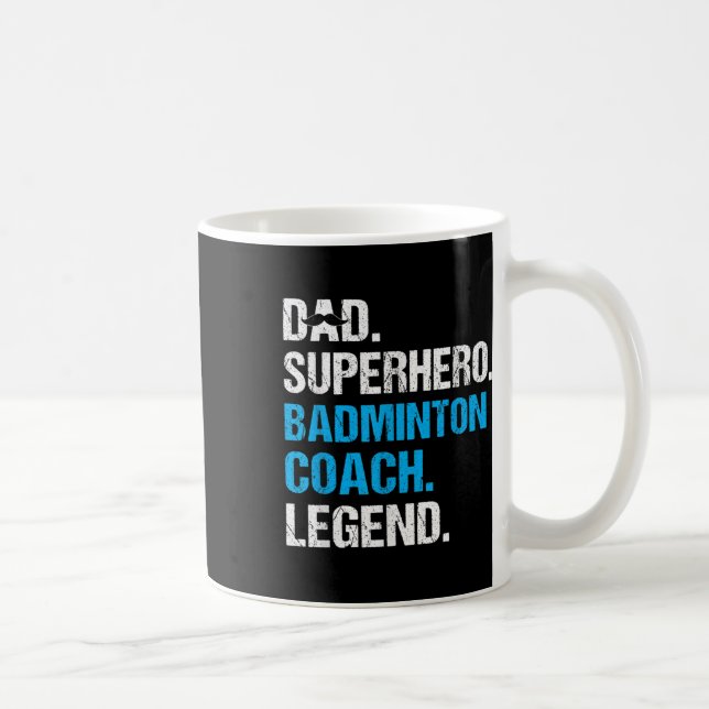 Pappa Superhjälte Badminton Coach Funny Badminton  Kaffemugg (Höger)