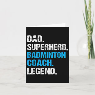 Pappa Superhjälte Badminton Coach Funny Badminton Kort