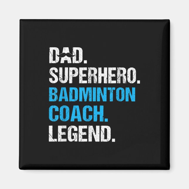 Pappa Superhjälte Badminton Coach Funny Badminton  Magnet (Framsidan)