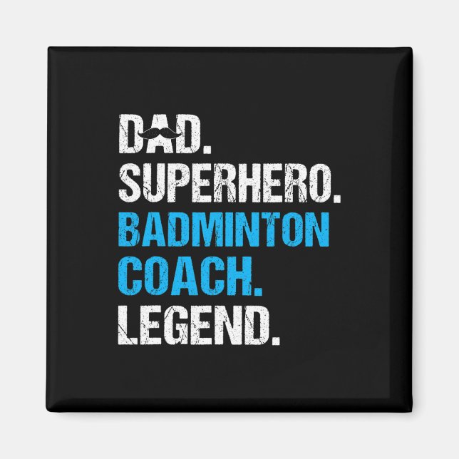 Pappa Superhjälte Badminton Coach Funny Badminton  Magnet (Framsidan)