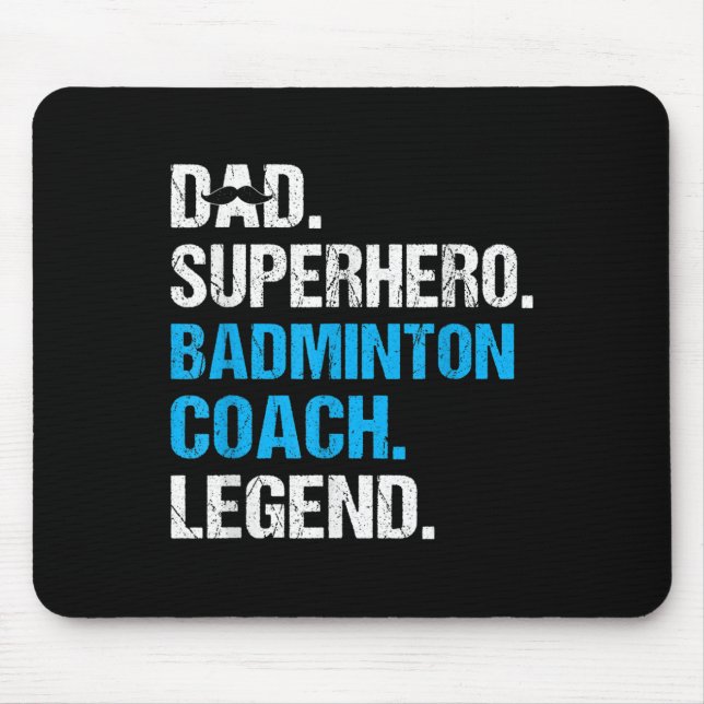 Pappa Superhjälte Badminton Coach Funny Badminton  Musmatta (Framsidan)