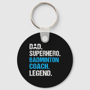 Pappa Superhjälte Badminton Coach Funny Badminton Nyckelring