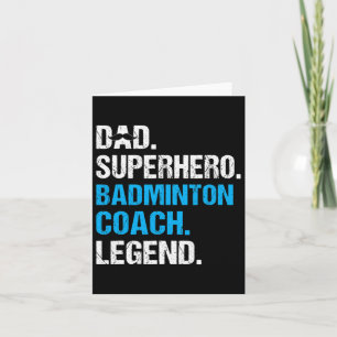Pappa Superhjälte Badminton Tränare Rolig Badminto Kort