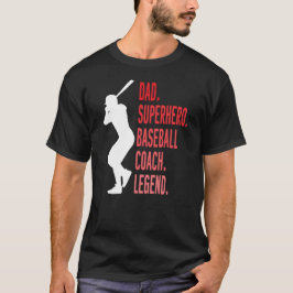 Pappa superhjälte Baseball Coach Legend Funny Base T Shirt