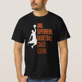 Pappa superhjälte Basketball Coach Legend Far dag T Shirt