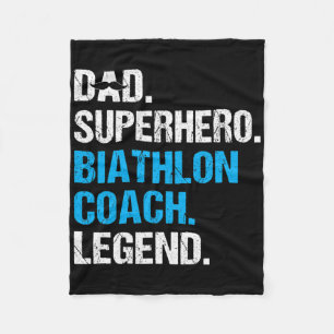 Pappa Superhjälte Biathlon Coach Funny Biathlon Co Fleecefilt