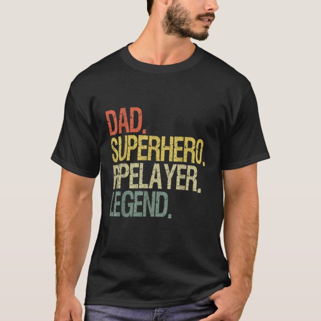 Pappa superhjälte i rörledaren legend t shirt (Framsida)