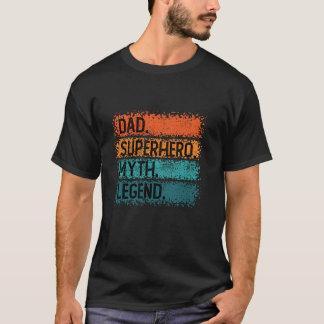 Pappa superhjälte myth legend retro flagga t shirt