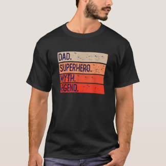 Pappa superhjälte myth legend retro flagga t shirt