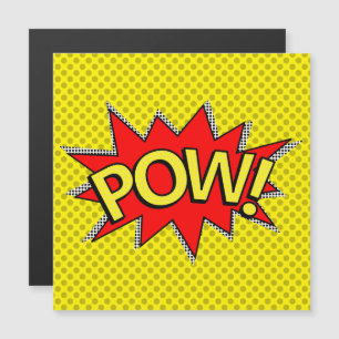 PAPPA! Superhjälte Tecknad Bok Gult Magnetic Card Magnetisk Inbjudningskort