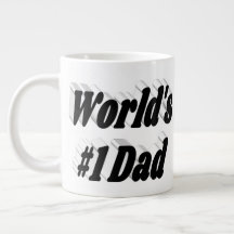Pappa, svart text, gigantiskt kaffe mugg