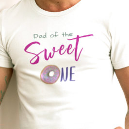 Pappa Sweet One Donut Rosa Girl 1:a födelsedagen P T Shirt
