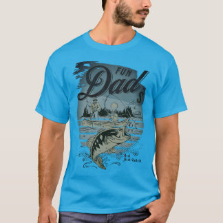 Pappa T-Shirt "Roligt Pappor Reel Best Catch"-mock