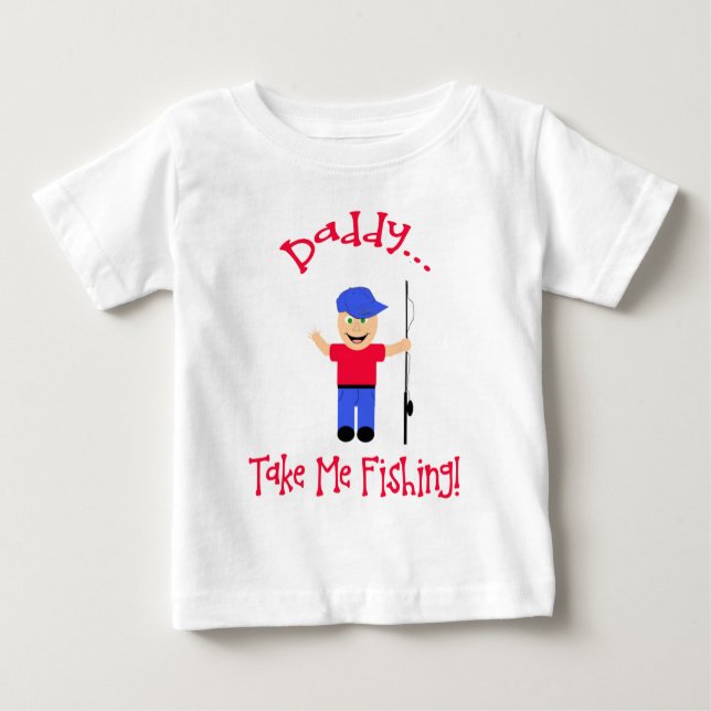 Pappa, ta mig och fiska! Boy T-shirt (Framsida)