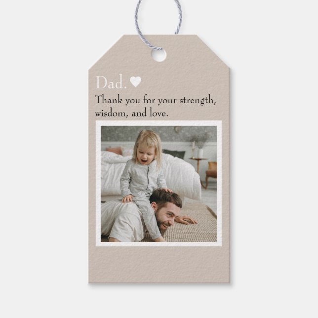 Pappa, Tack för - Anpassningsbar, foto och text | Presentetikett (Framsidan)