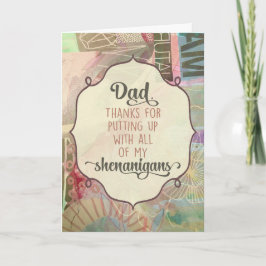 Pappa, tack för att du kom upp med alla mina sofan kort