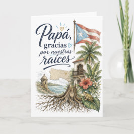 Pappa tack för våra rötter Puerto Rico Kort