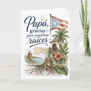 Pappa tack för våra rötter Puerto Rico Kort