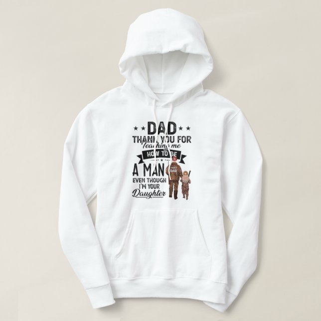 Pappa tackar för skjortan hoodie (Design framsida)