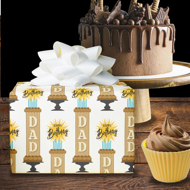 Pappa Tall Chocolate Birthday Cake Presentpapper (Skapare uppladdad)