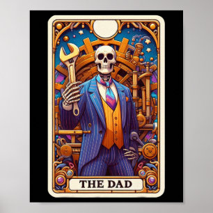 Pappa Tarot Card Skeleton Fars dag pappa Baba Poster