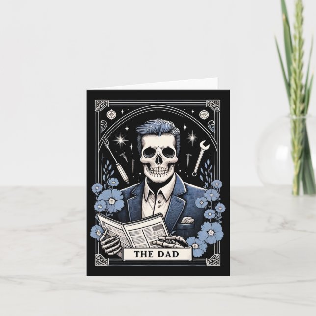 Pappa Tarot Card Skeleton Fars dag Skull Pappa Co Kort (Framsida)